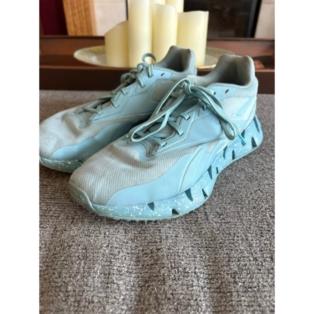 Reebok Zig Dynamica 2.0 Womens Running Shoes Light Blue Speckled Midsole Sneaker